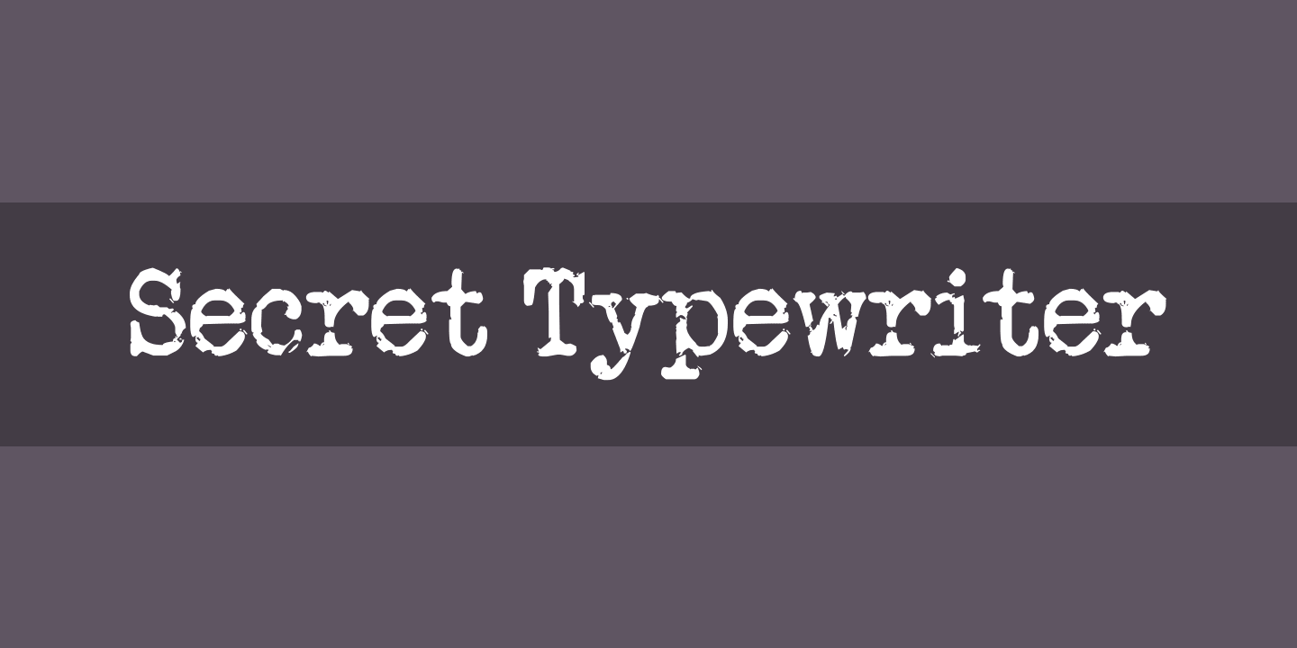 Beispiel einer Secret Typewriter Regular-Schriftart